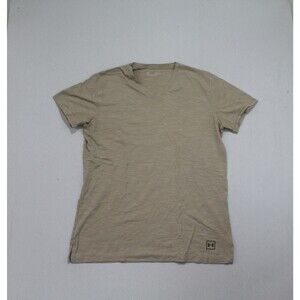 Under armour Women Tan Tee Shirt Fitted Runnning Size XL
